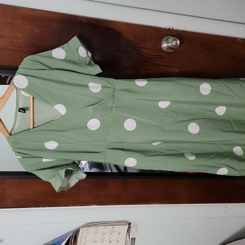 Polka Dots below the knee dress
